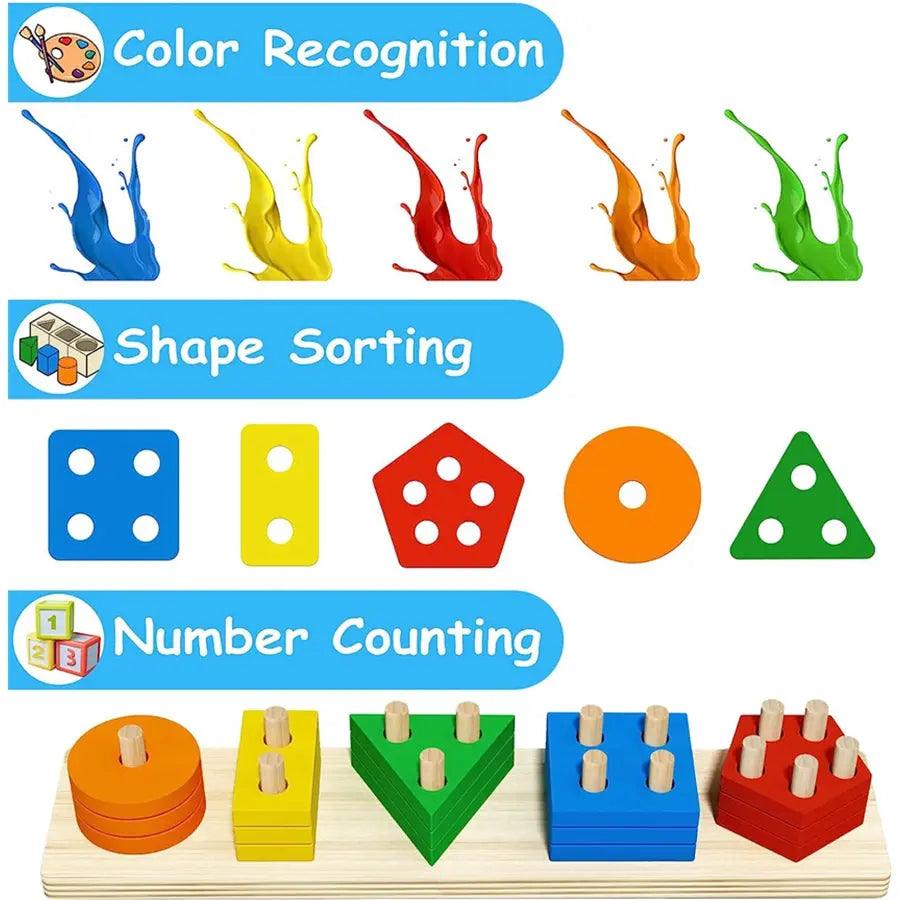 Montessori Sensory Wooden Stacking SetĀ Keryul