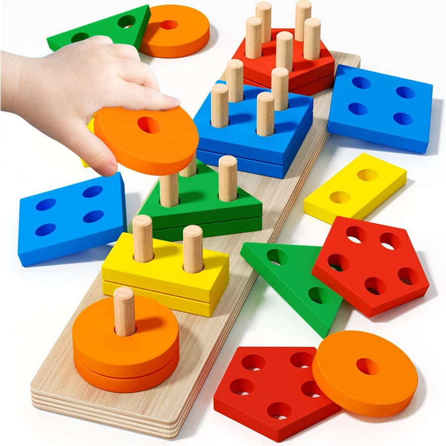 Montessori Sensory Wooden Stacking Set