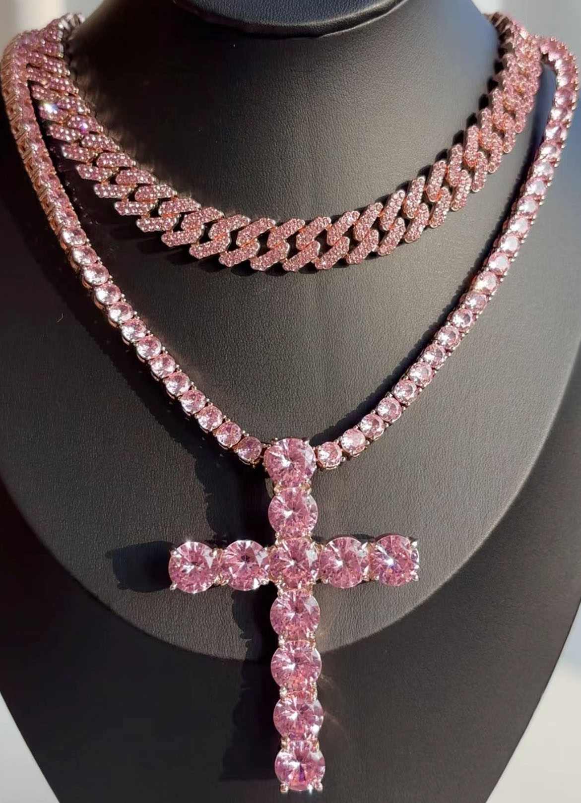 Pink Zircon Tennis Necklace 5MM