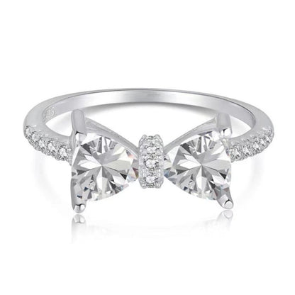 Bow Zircon Sterling Silver Ring