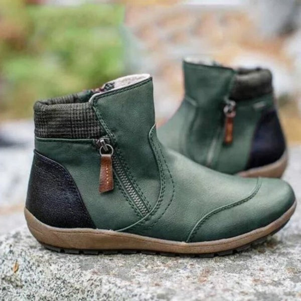 Women's Waterproof Zipper Ankle-Support Boots