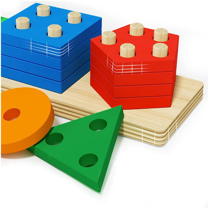 Montessori Sensory Wooden Stacking Set