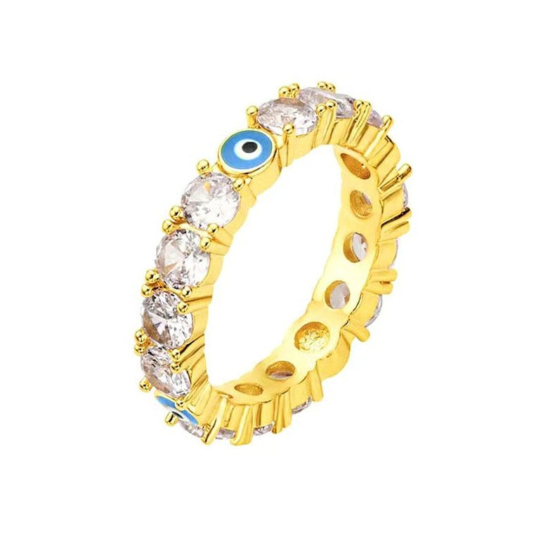 Evil Eye Zircon Ring Band