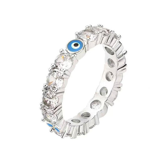 Evil Eye Zircon Ring Band