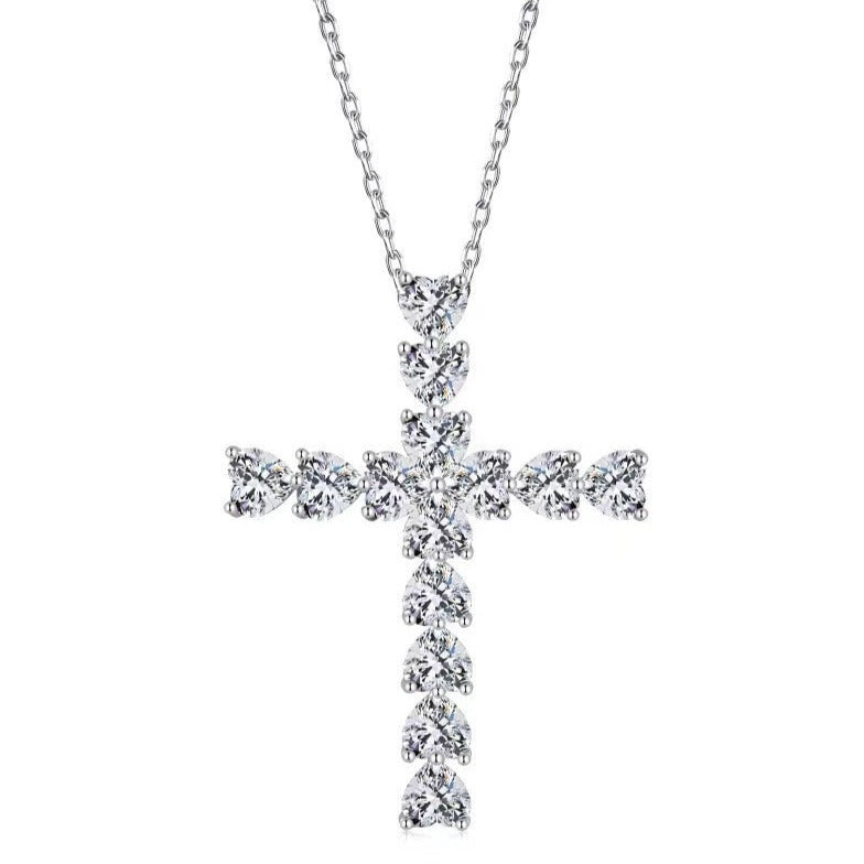 Heart Cross Sterling Silver Necklace