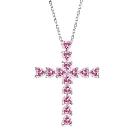 Heart Cross Sterling Silver Necklace