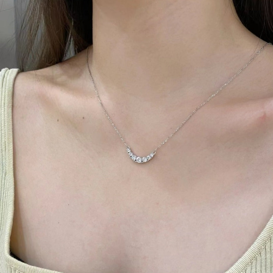 Round Row Sterling Silver Necklace