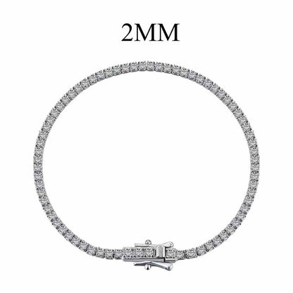 Genuine Sterling Silver Modern Tennis Bracelet