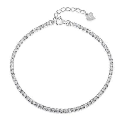 Modern 18K Sterling Silver Tennis Bracelet