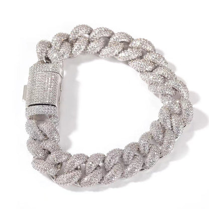 14MM Luxury 3D Zircon Cuban Bracelet