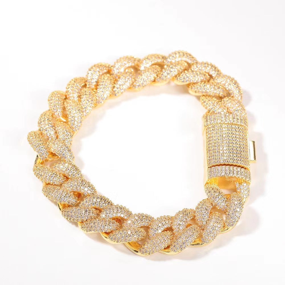 14MM Luxury 3D Zircon Cuban Bracelet