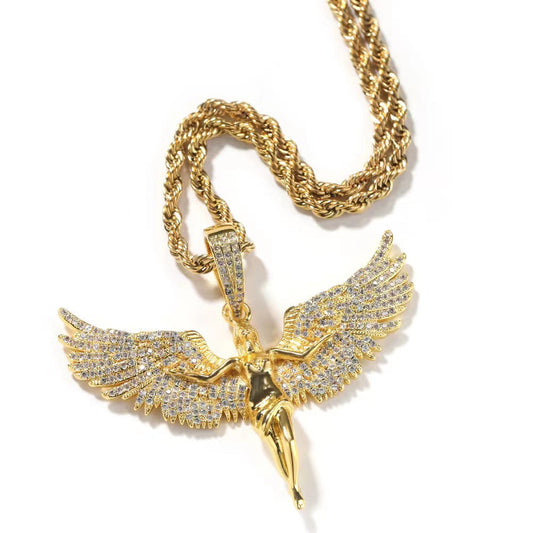 Goddess Zircon Wings Necklace