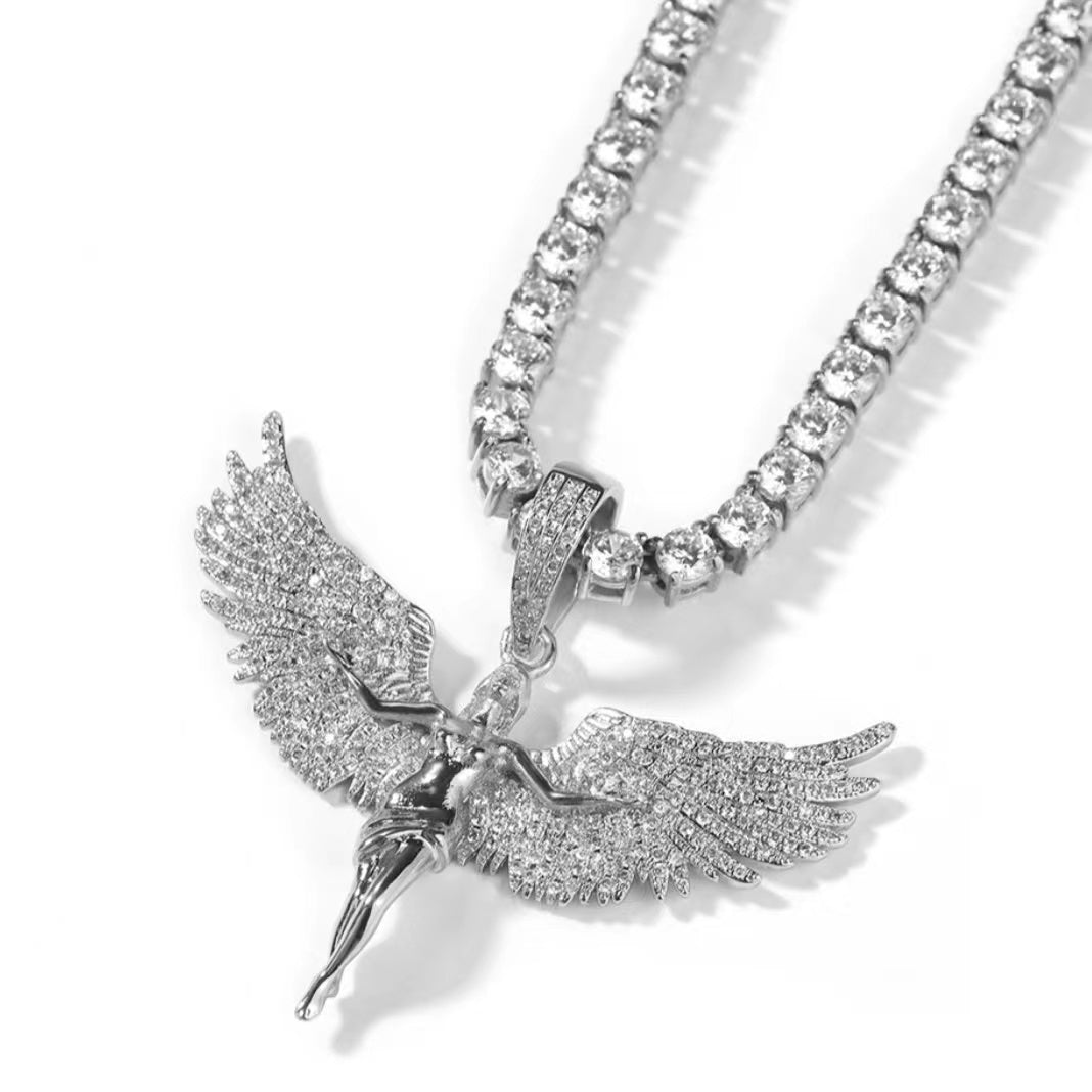 Goddess Zircon Wings Necklace