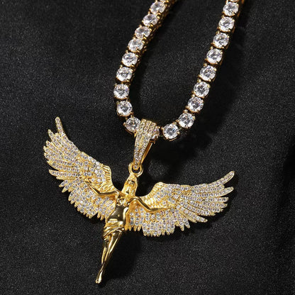 Goddess Zircon Wings Necklace