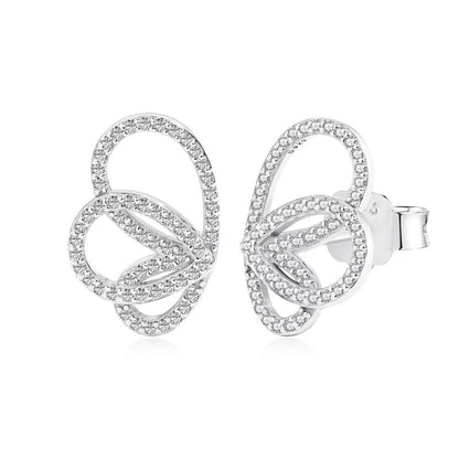 Wings Zircon Sterling Silver Earrings