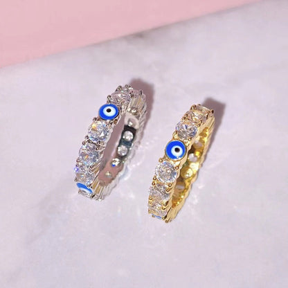 Evil Eye Zircon Ring Band