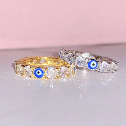 Evil Eye Zircon Ring Band