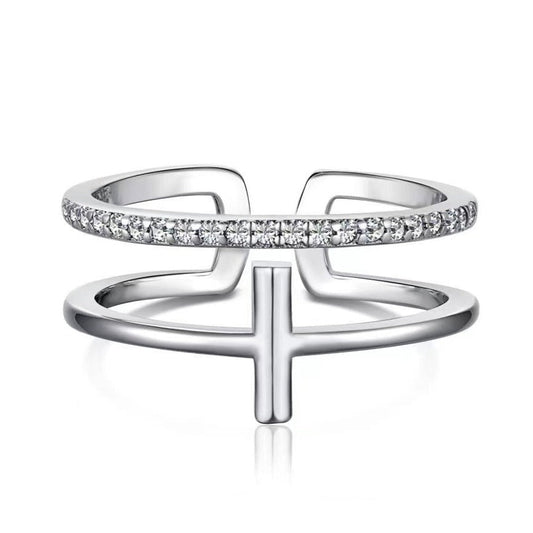 Cross Sterling Silver Ring