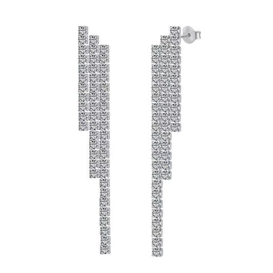 Elegant Princess Sterling Silver Earrings