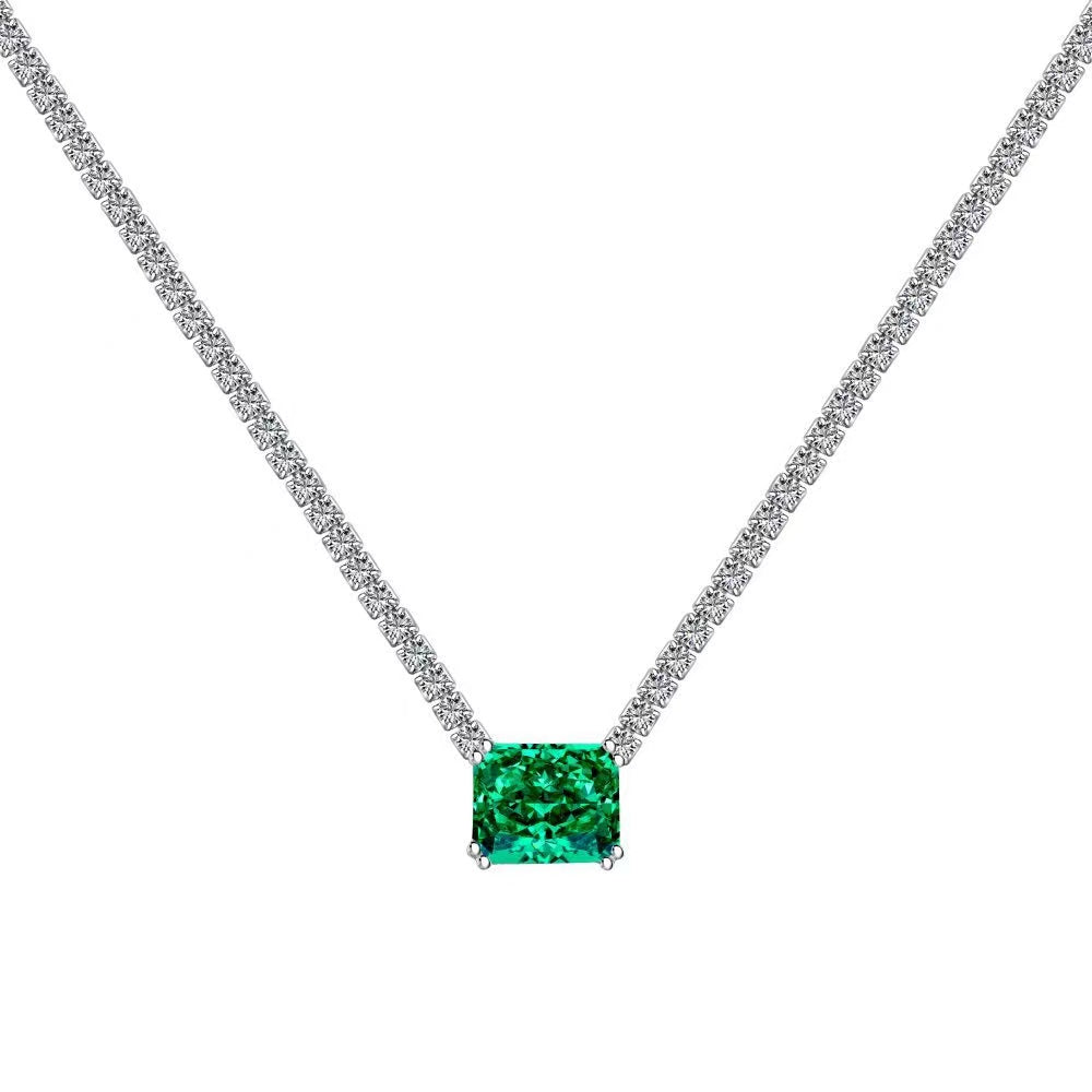 Luxury Sugar Zircon Sterling Silver Necklace