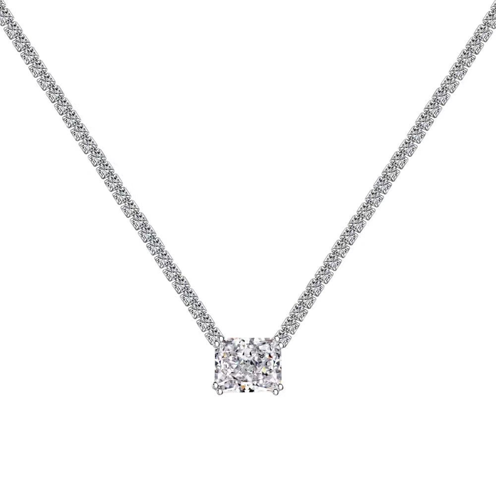 Luxury Sugar Zircon Sterling Silver Necklace