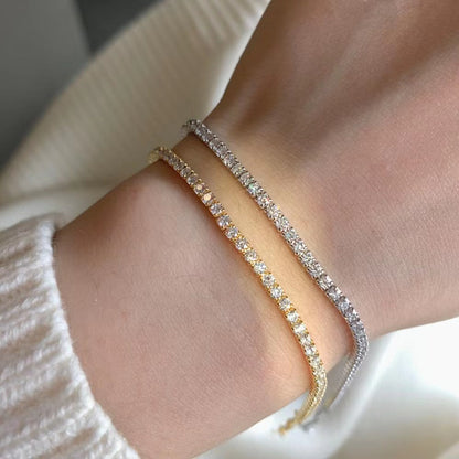 Modern 18K Sterling Silver Tennis Bracelet