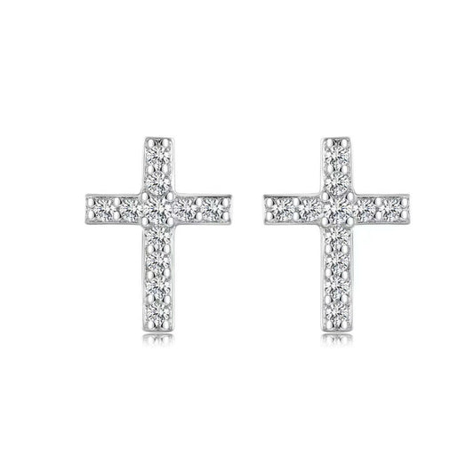 Cross Sterling Silver Earrings