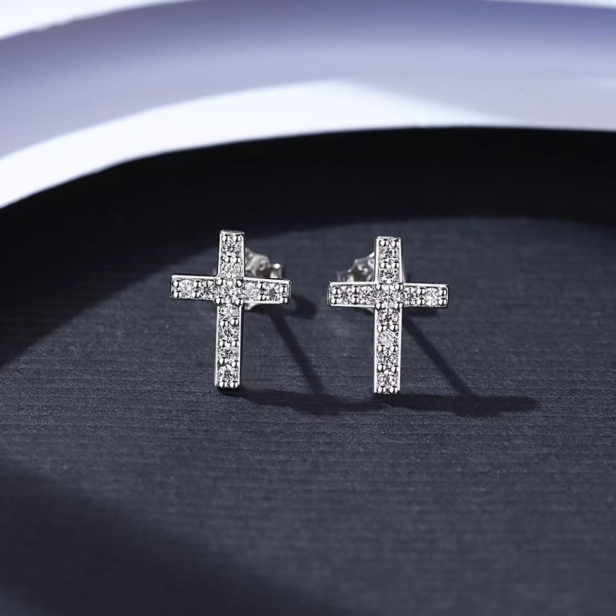 Cross Sterling Silver Earrings