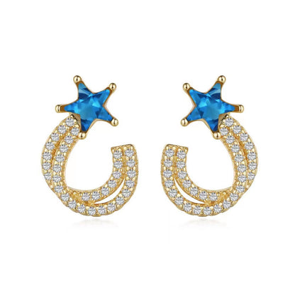 Halo Star Zircon Earrings