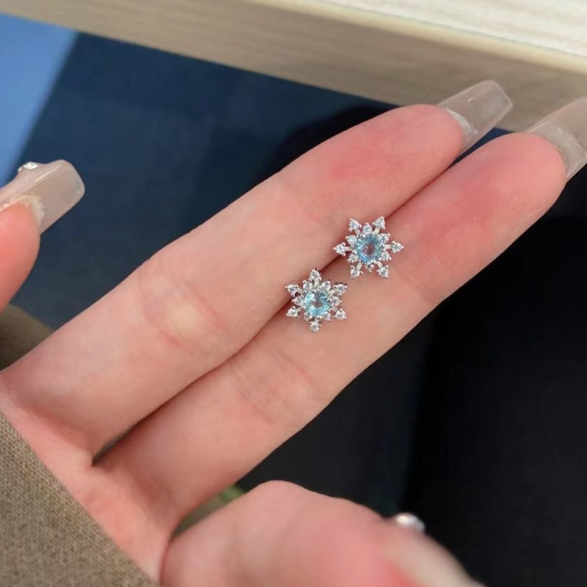 Snowflake Love Sterling Silver Earrings