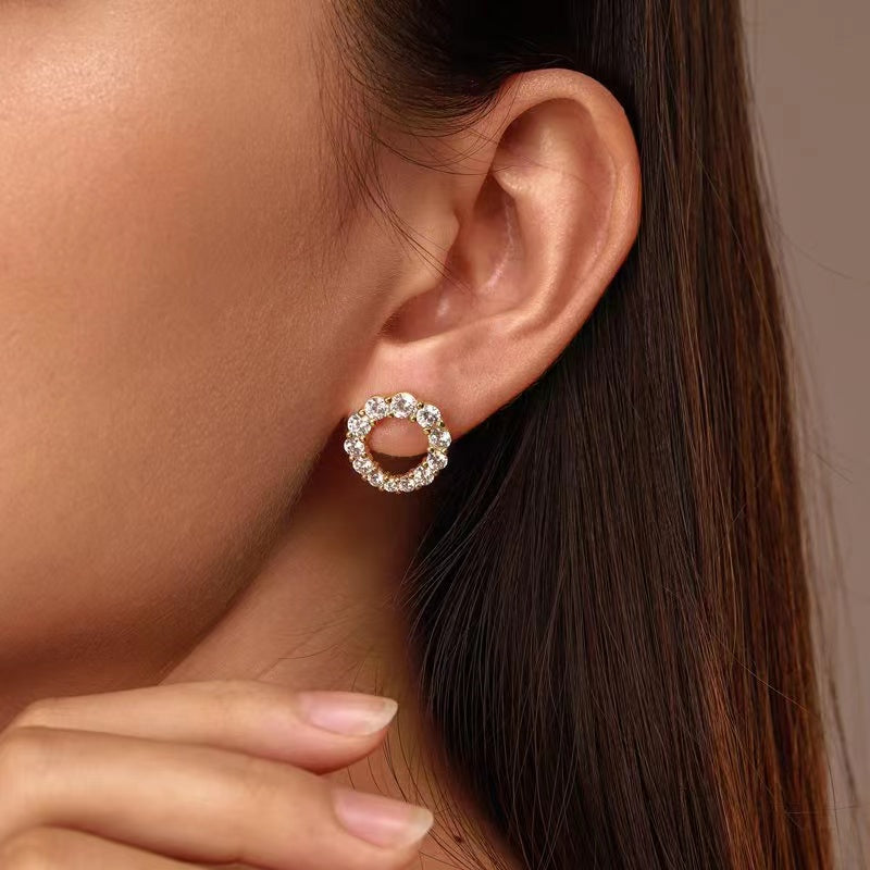 Aureole Zircon Sterling Silver Earrings