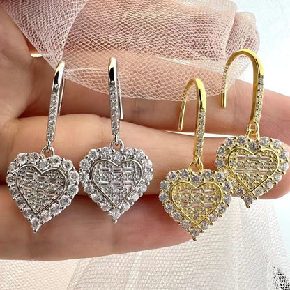 Luxury Heart Sterling Silver Earrings