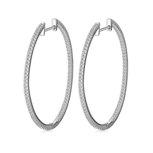 Luxury Sterling Silver Hoops Earrings