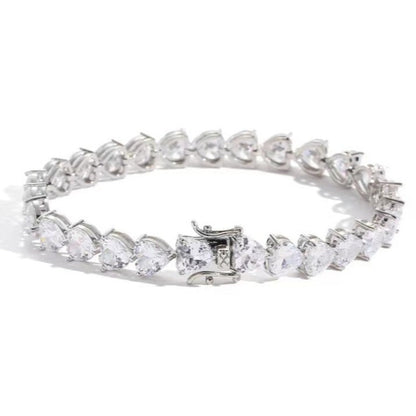 7mm Heart Zircon Tennis Bracelet