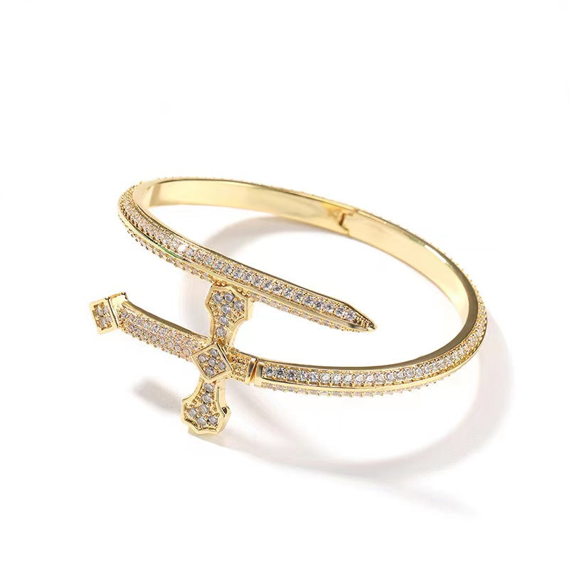 Knight Baguette Cuff Bracelet Bangle