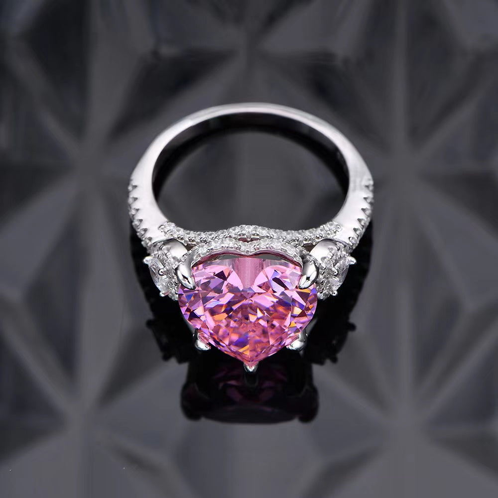 6ct Gorgeous Lover Sterling Silver Ring Pink