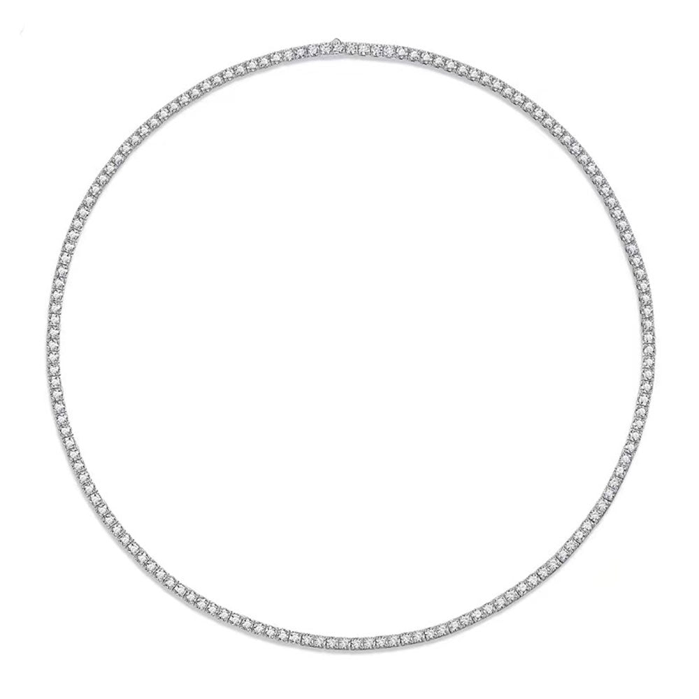 Sterling Silver 18K Tennis Necklace