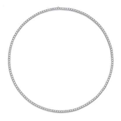 Sterling Silver 18K Tennis Necklace