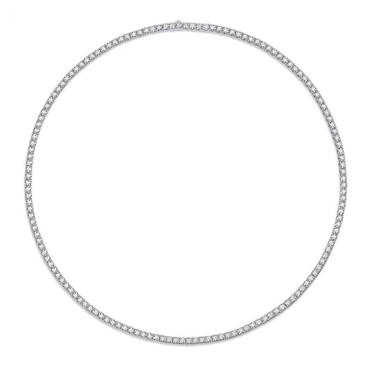 Sterling Silver 18K Tennis Necklace