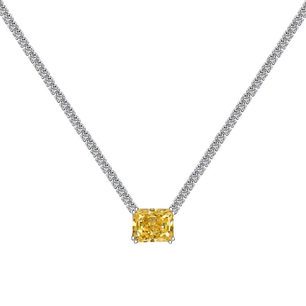 Luxury Sugar Zircon Sterling Silver Necklace