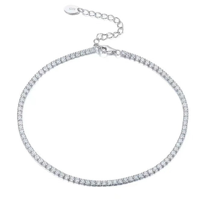 Sterling Silver Tennis Necklace Chocker