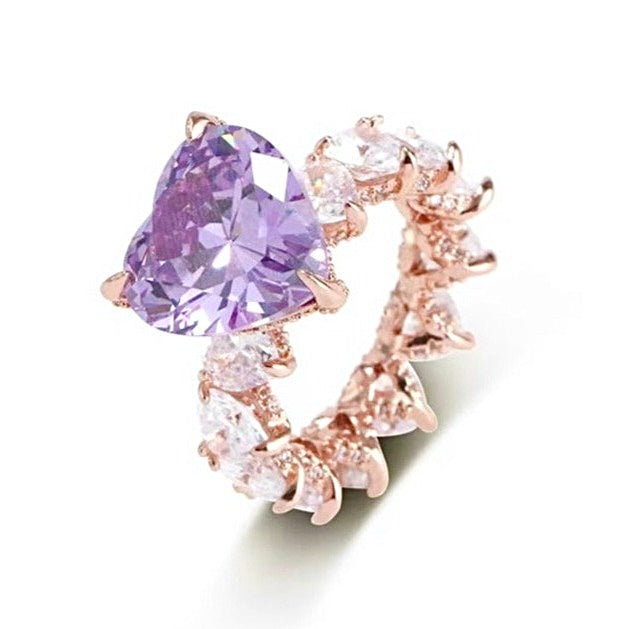 Princess Heart Ring Purple