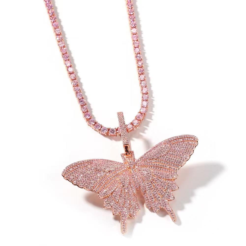 Butterfly Tennis Cuban Necklace