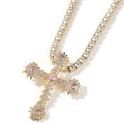 Rich Cross Tennis Necklace