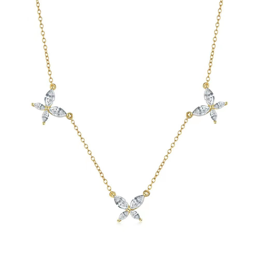 Butterfly Sterling Silver 18K Necklace