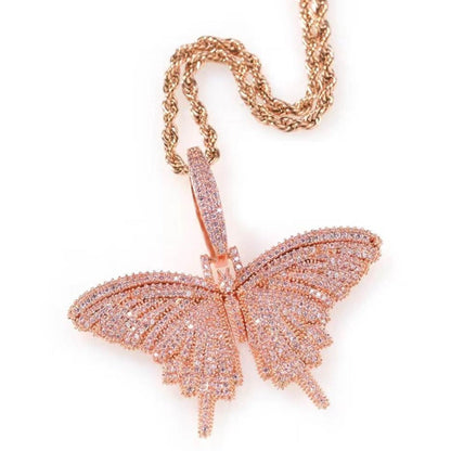 Butterfly Tennis Cuban Necklace