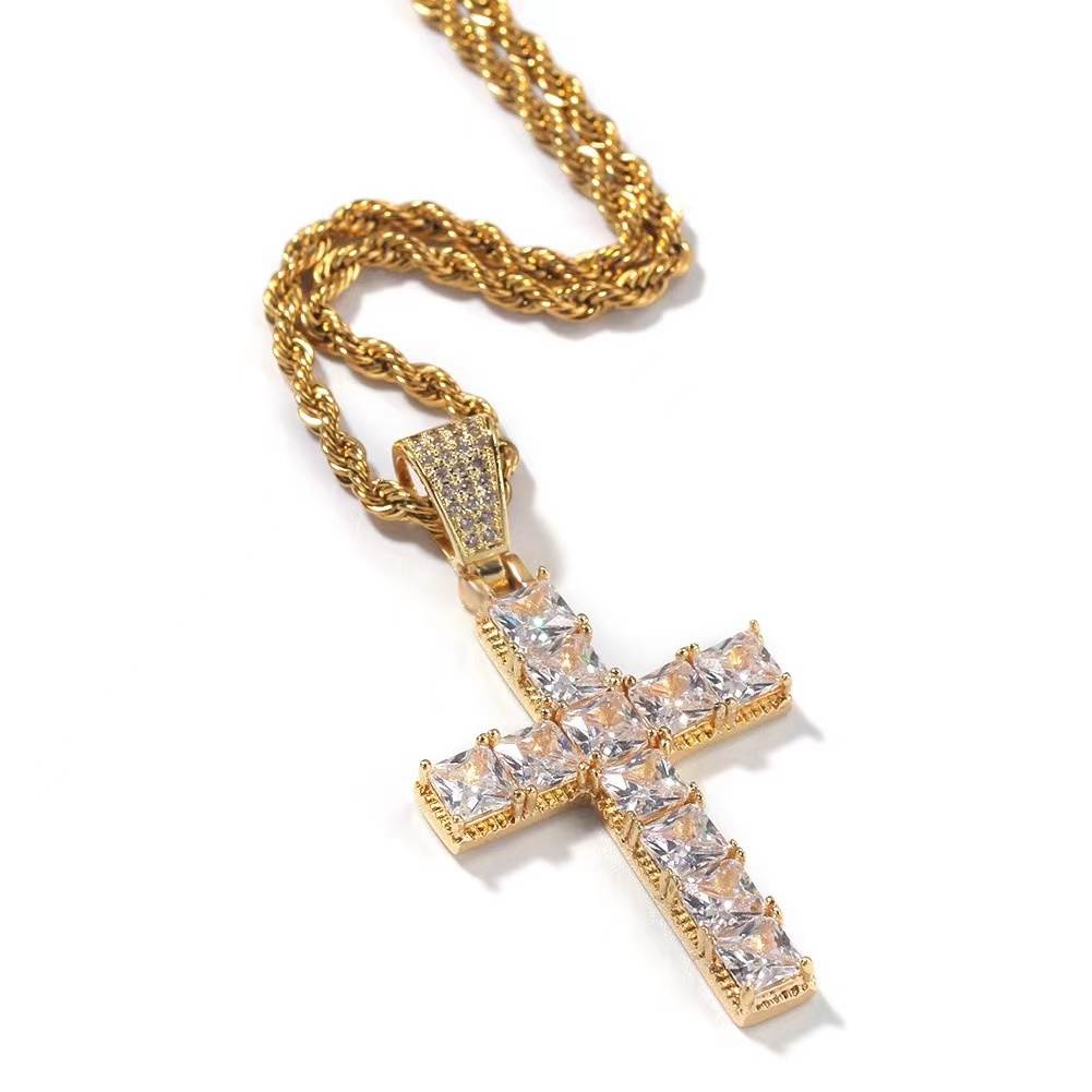 Cross Square Zircon Tennis Necklace