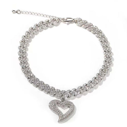 9MM Heart Cuban Anklet