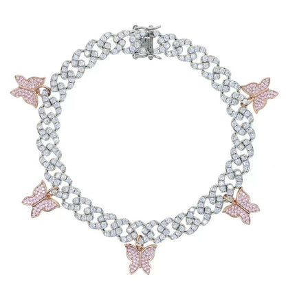 9MM Butterfly Cuban Anklet