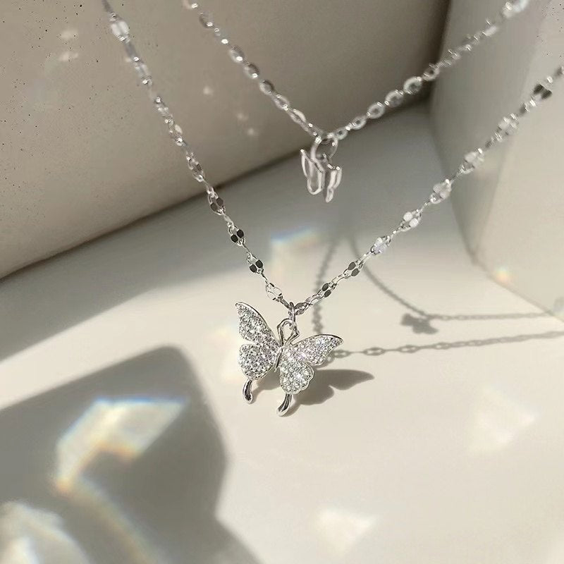 Romantic Butterfly Sterling Silver Necklace